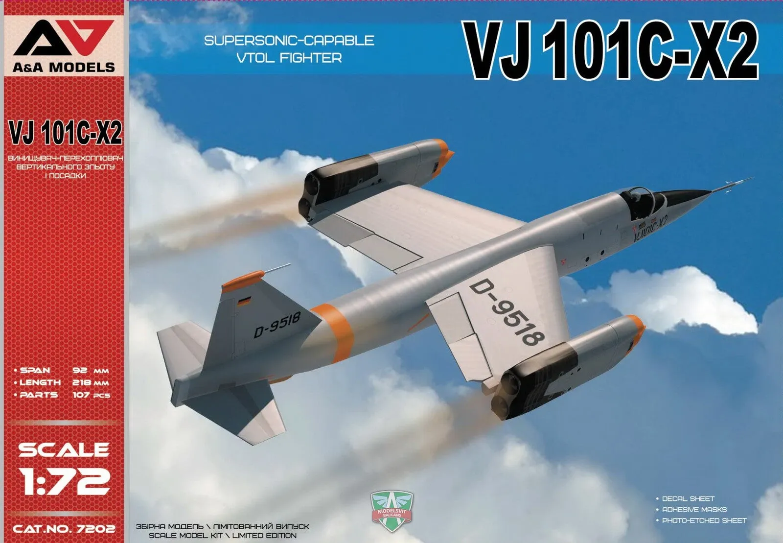 A&A Models 1/72 VJ-101 Plastic Model Kit [7202]