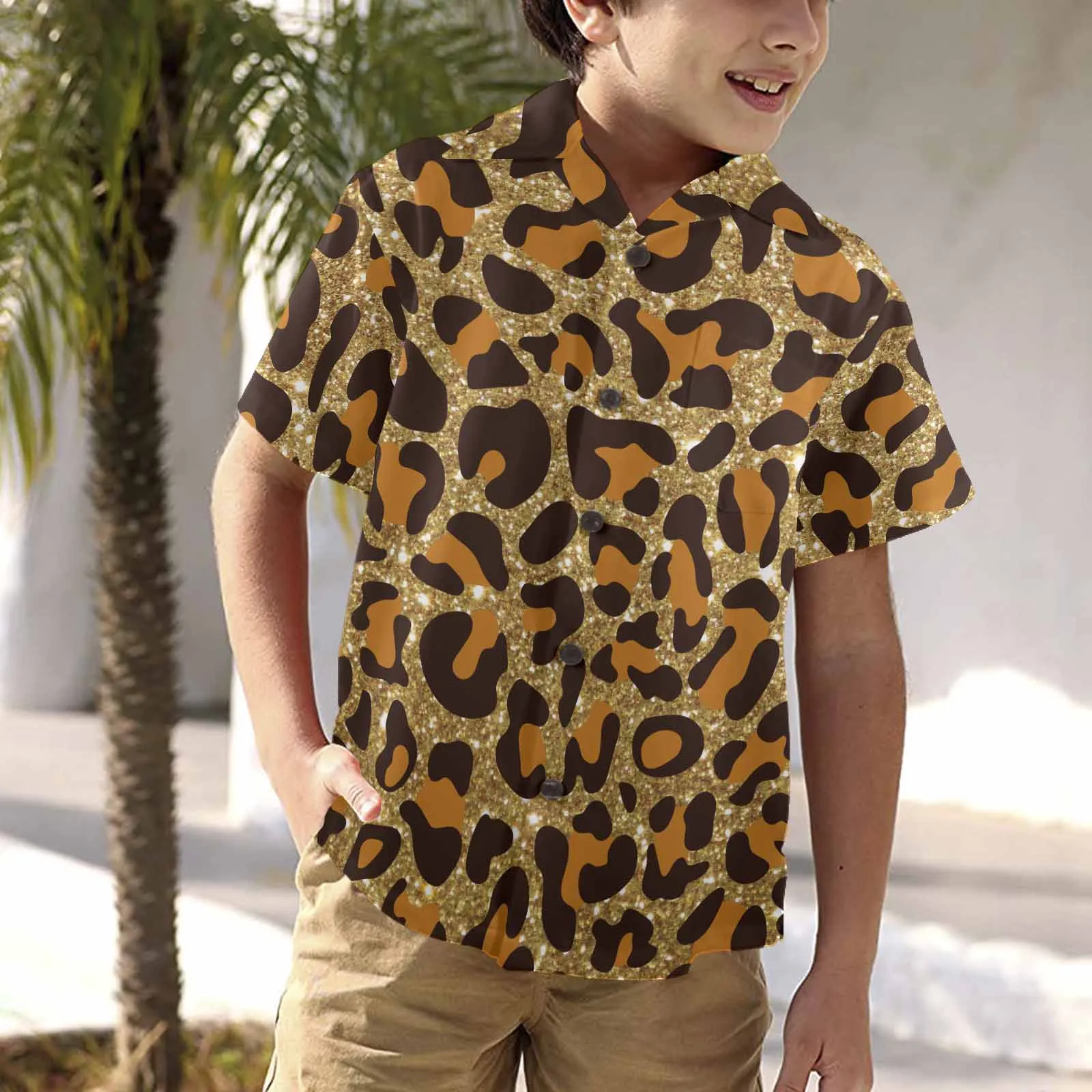 Animal print 5  Little Boys Hawaiian Shirt