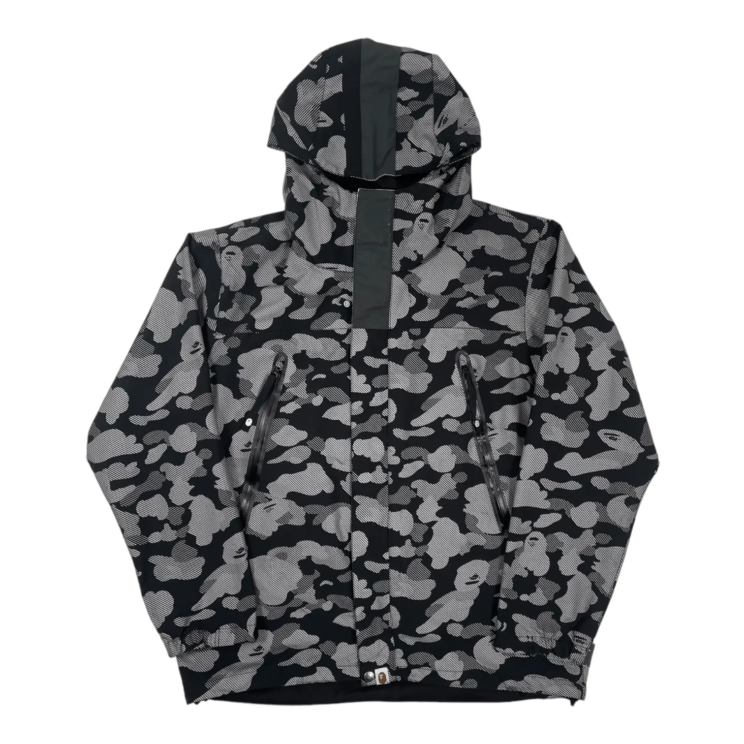 BAPE Reflection Camo Hooded Jacket Black Pre-Owned