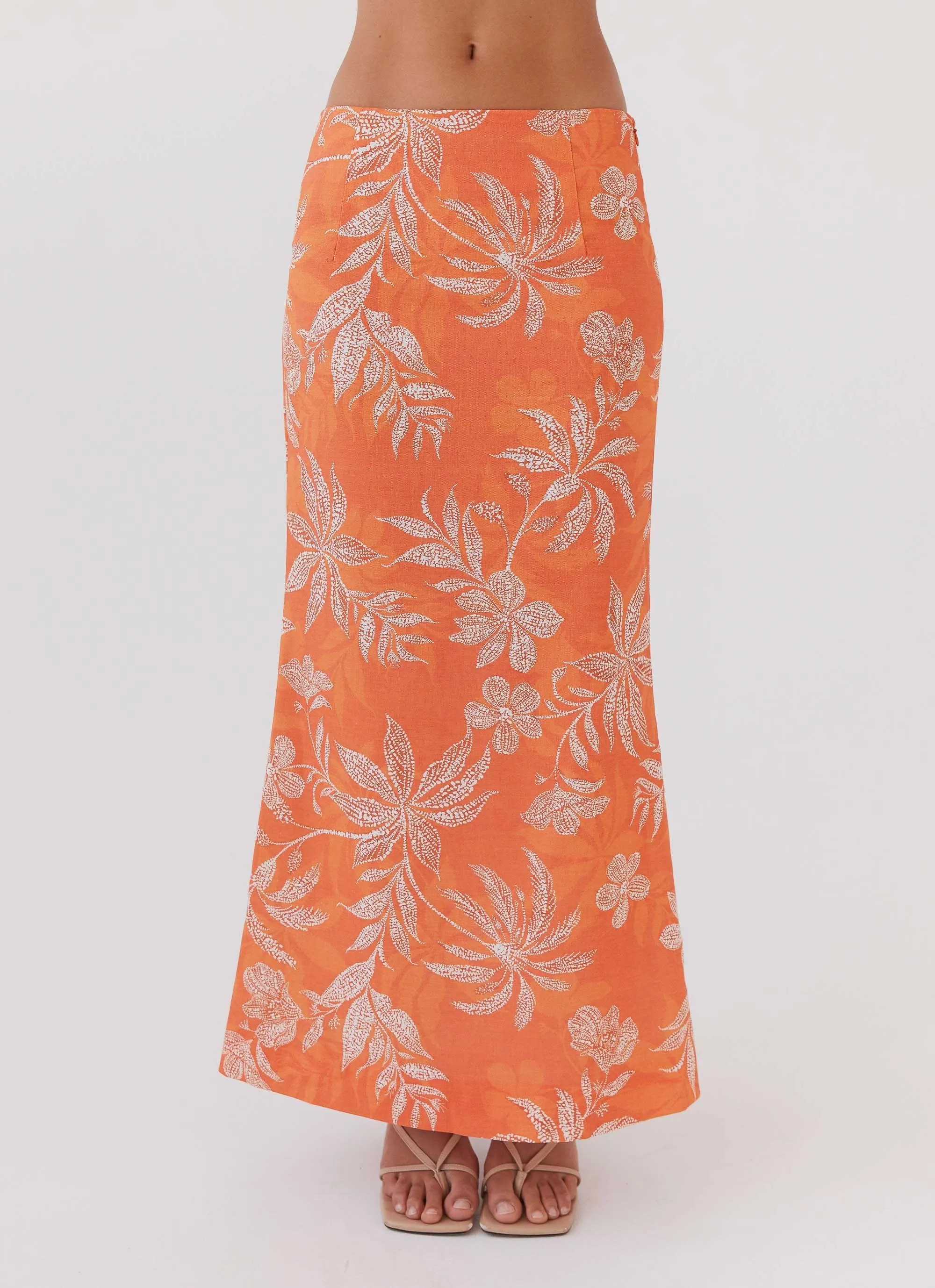 Born For Bordeaux Linen Skirt - Tropic Sunset