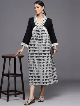 Chikankari Embroidered A-Line Midi Dress