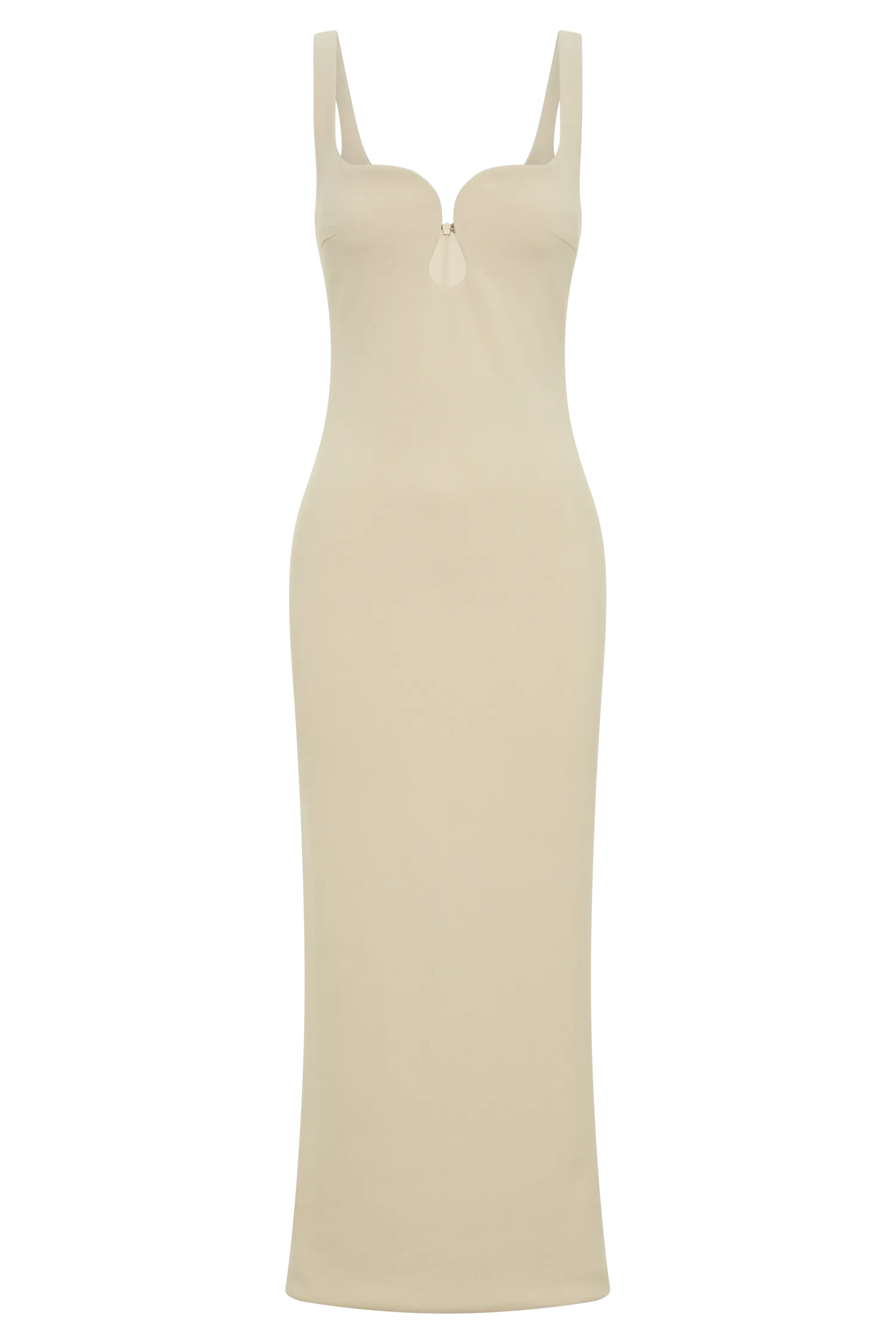 Dimi Scoop Neck Midi Dress - Cream