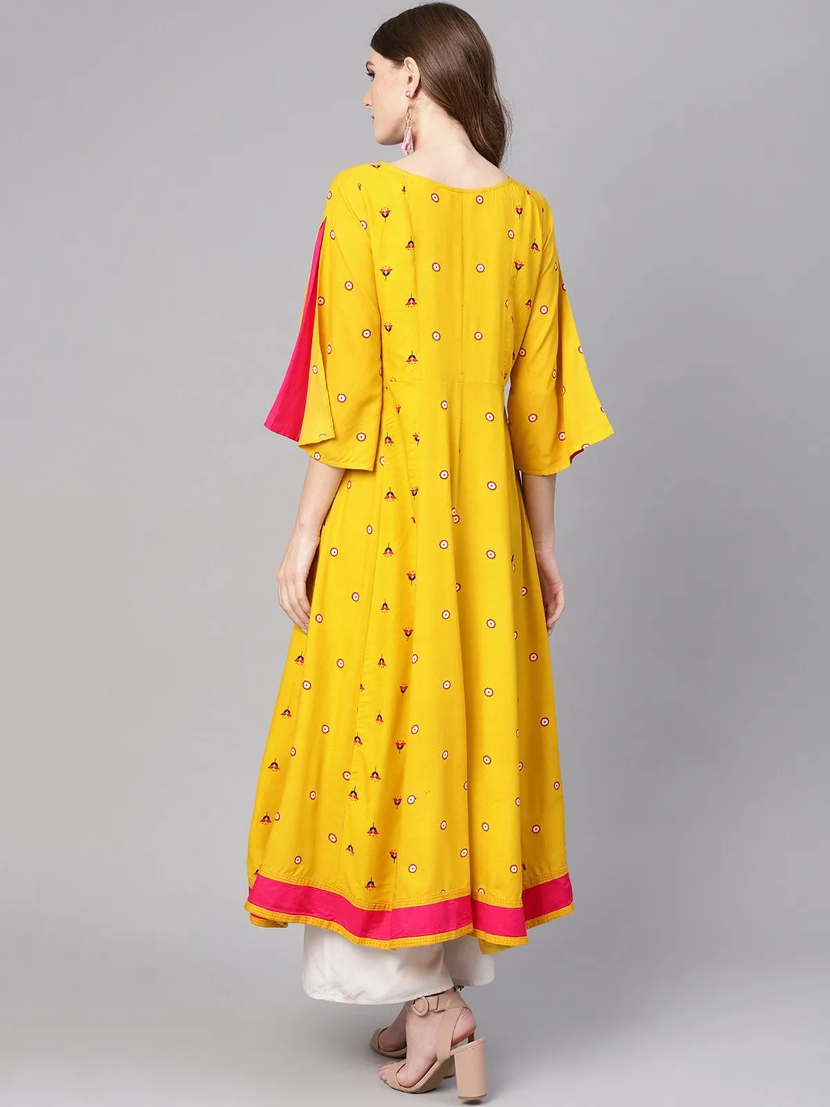 Embroidered Flamingo Kurta