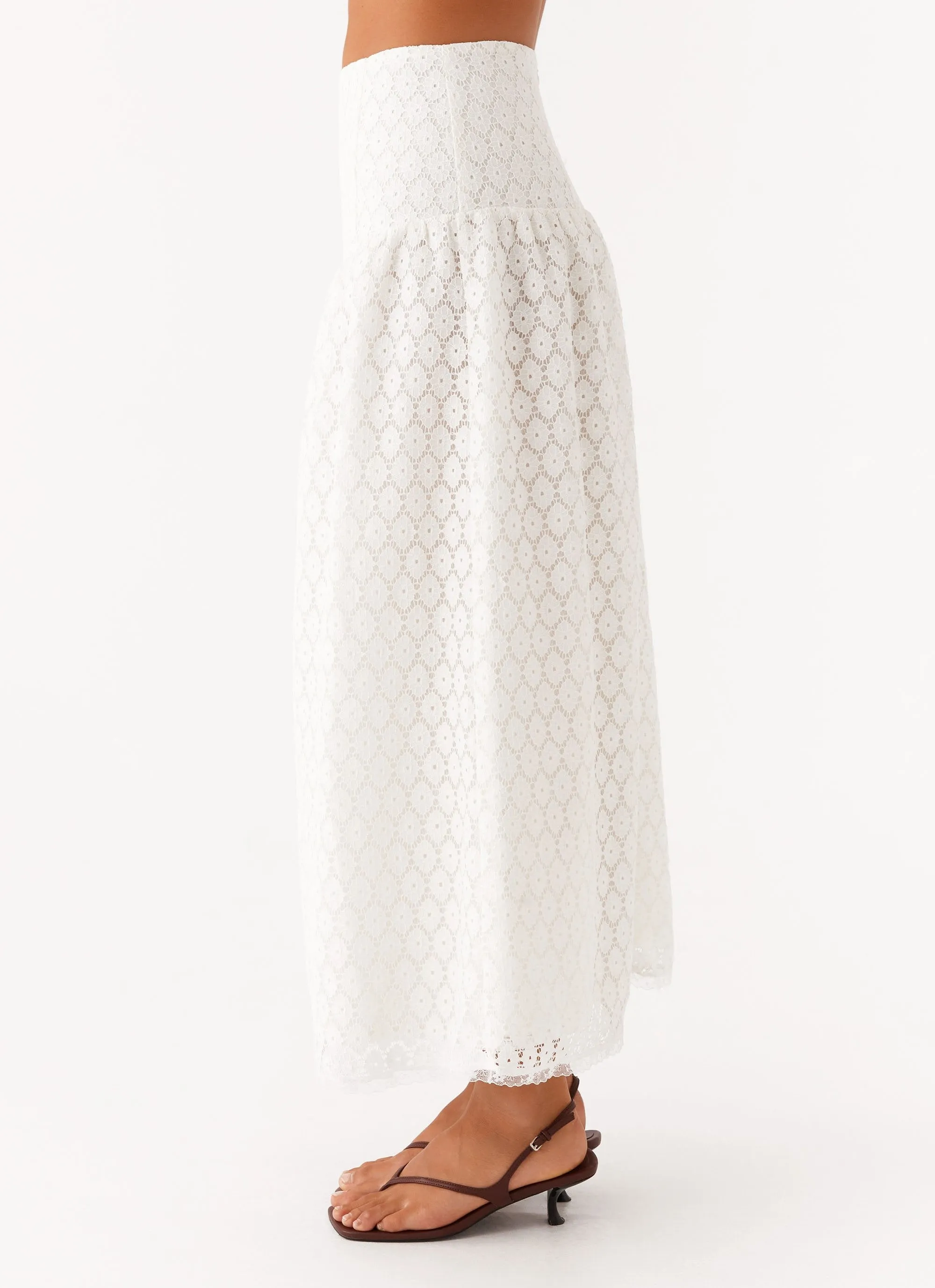 Indiana Corset Midi Skirt - White