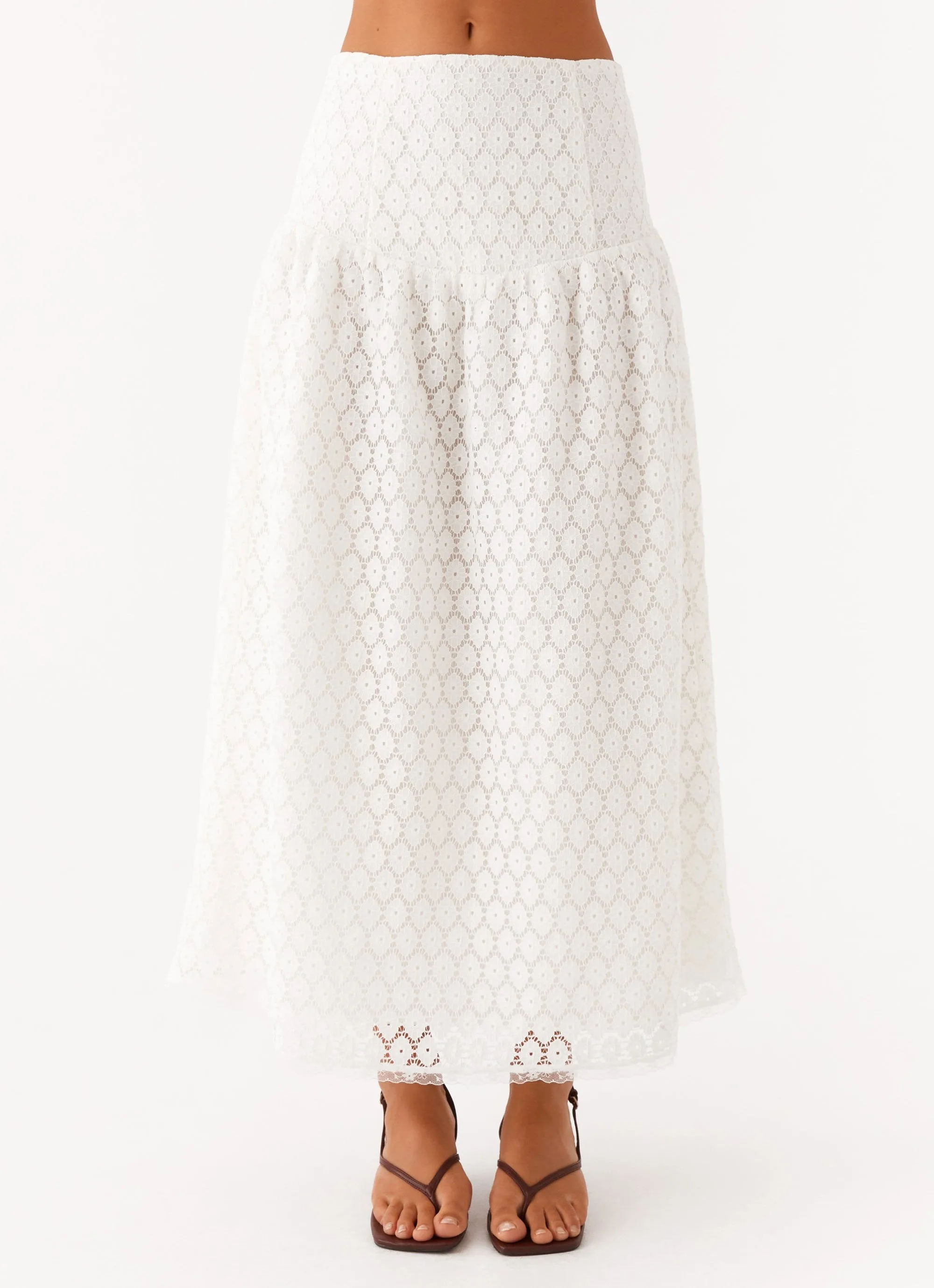 Indiana Corset Midi Skirt - White