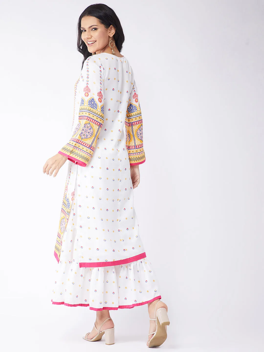 Kasturi Digital Placement Print Kurta With Sharara