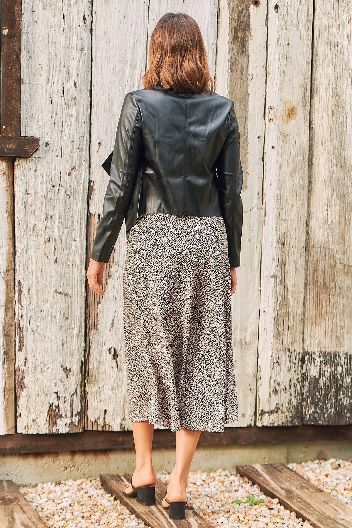 Mira Brown Speckled Aline Skirt