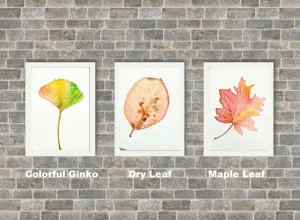 Naniart Handpainted Dry Leaf Canvas Wall Art