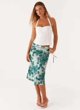 Peony Quartz Midi Skirt - Cloud Nine Floral