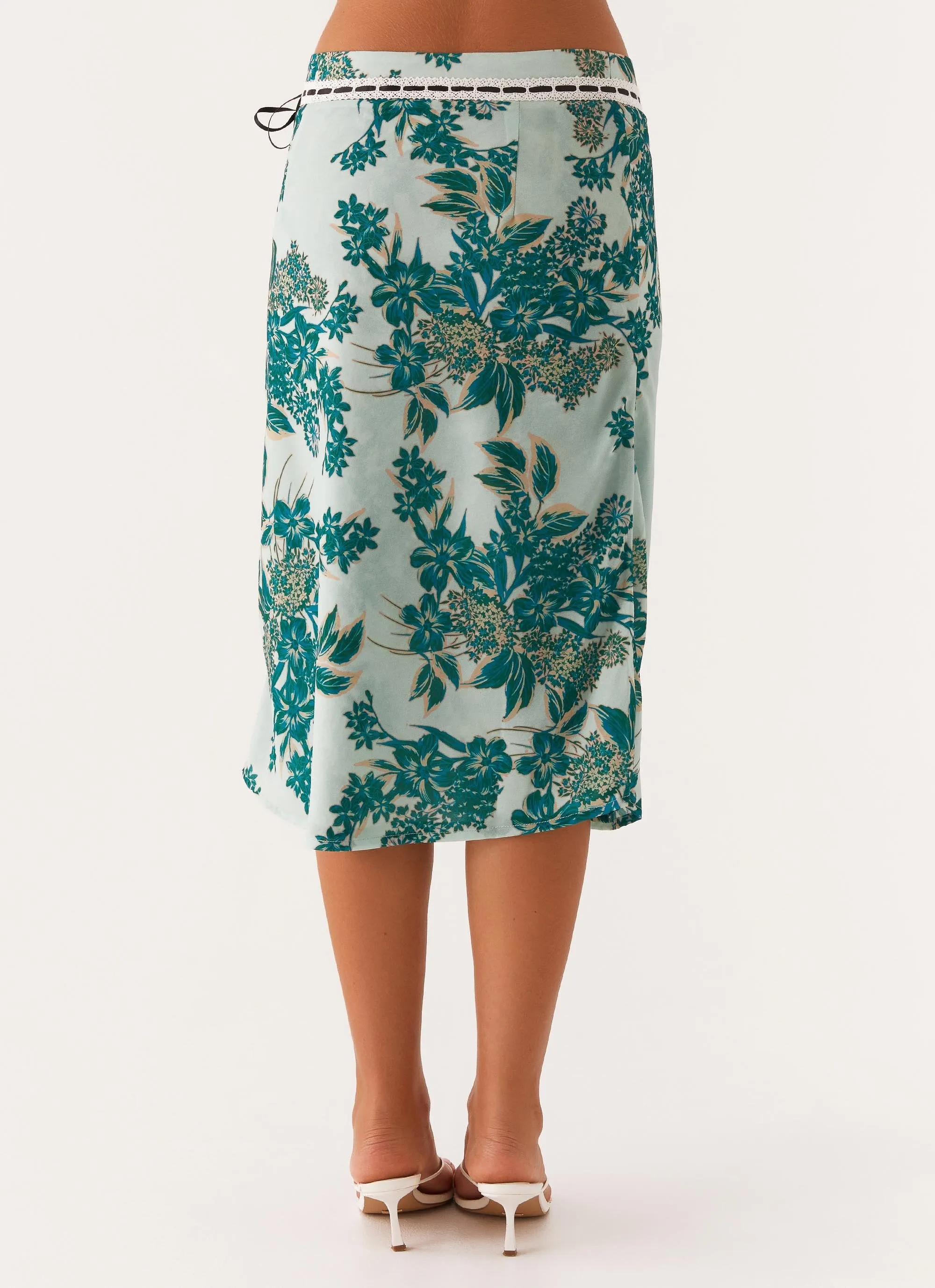 Peony Quartz Midi Skirt - Cloud Nine Floral