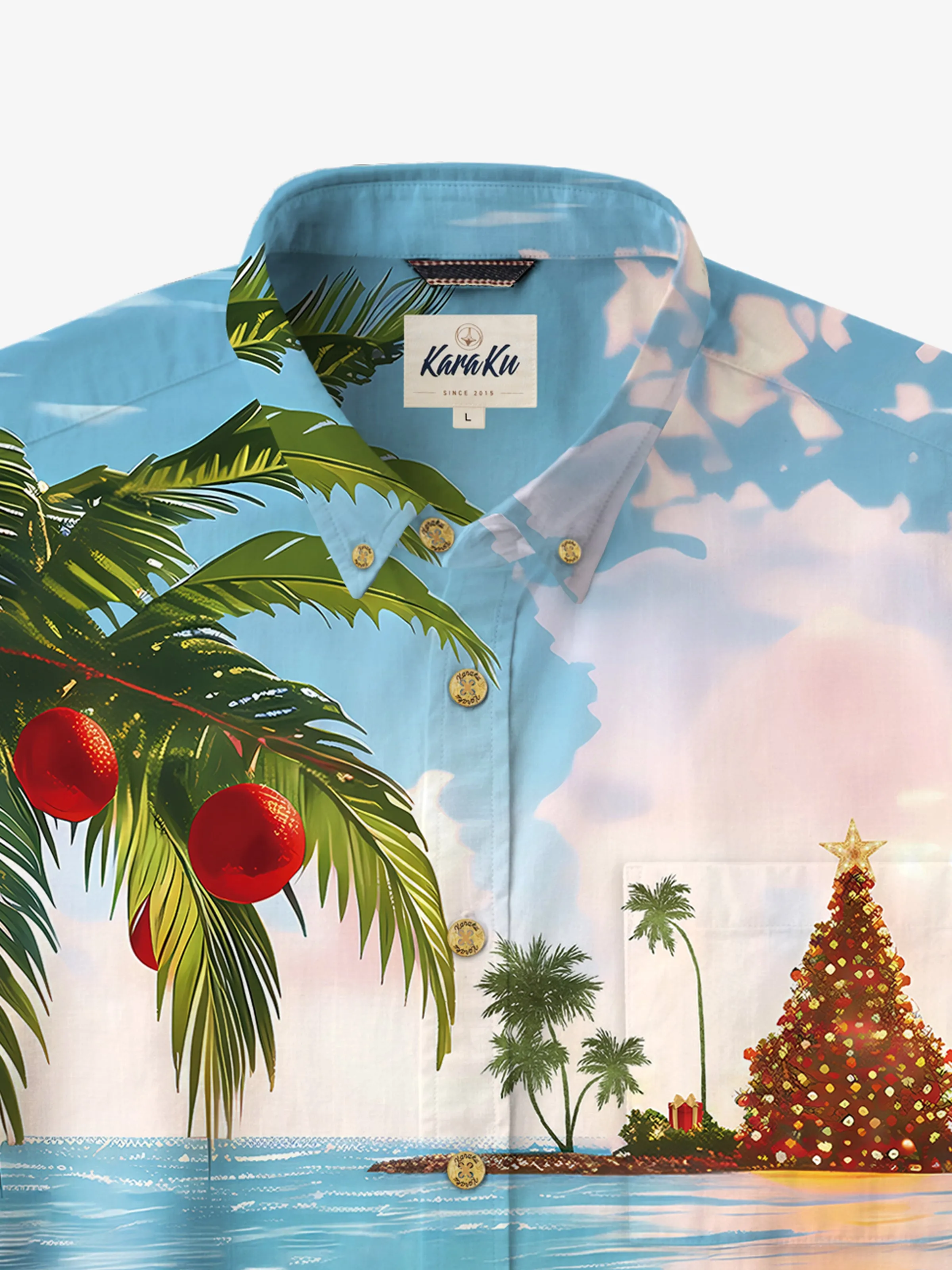 PRE-ORDER Hawaiian Christmas Escape Seersucker Shirt