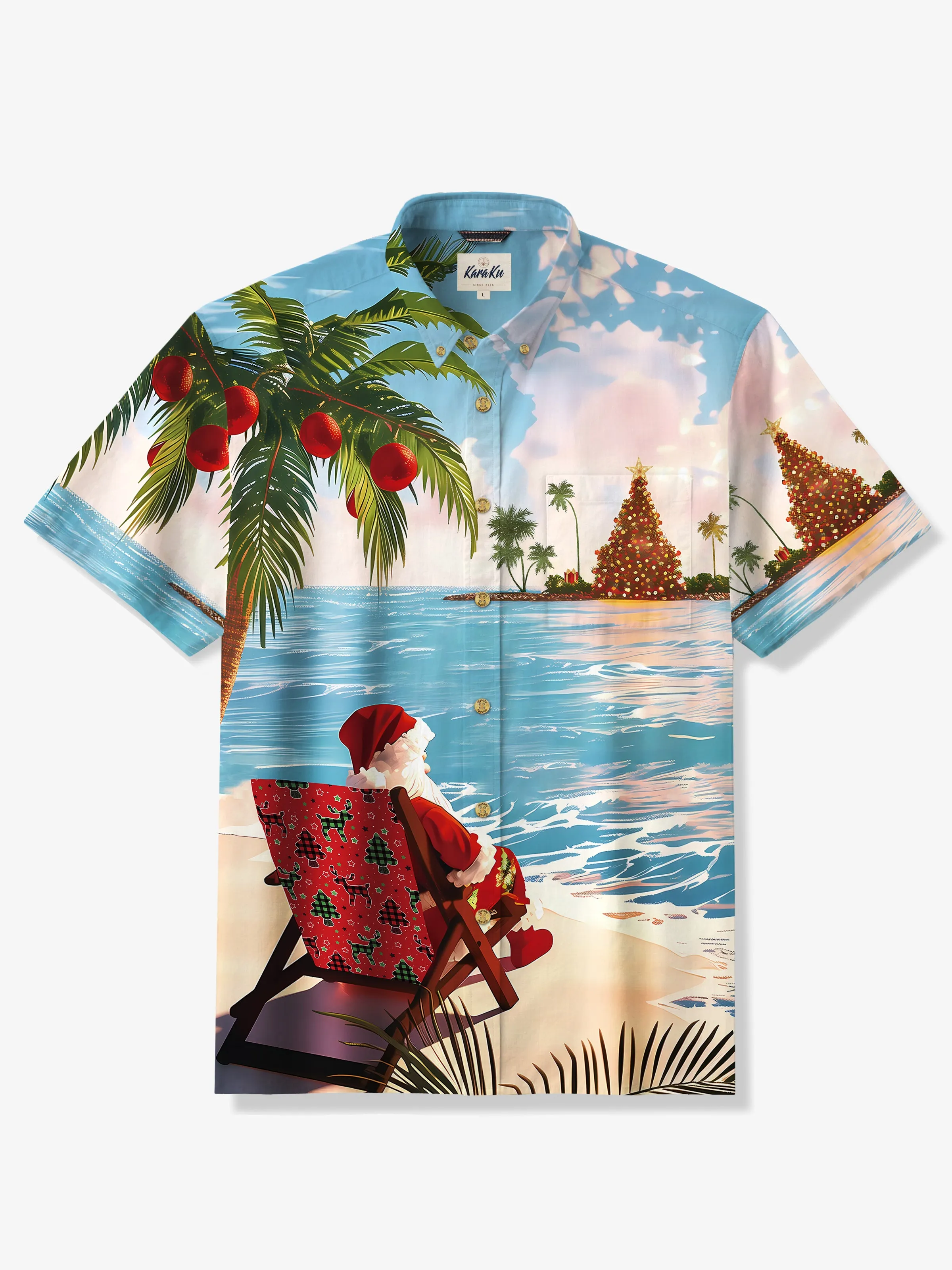 PRE-ORDER Hawaiian Christmas Escape Seersucker Shirt