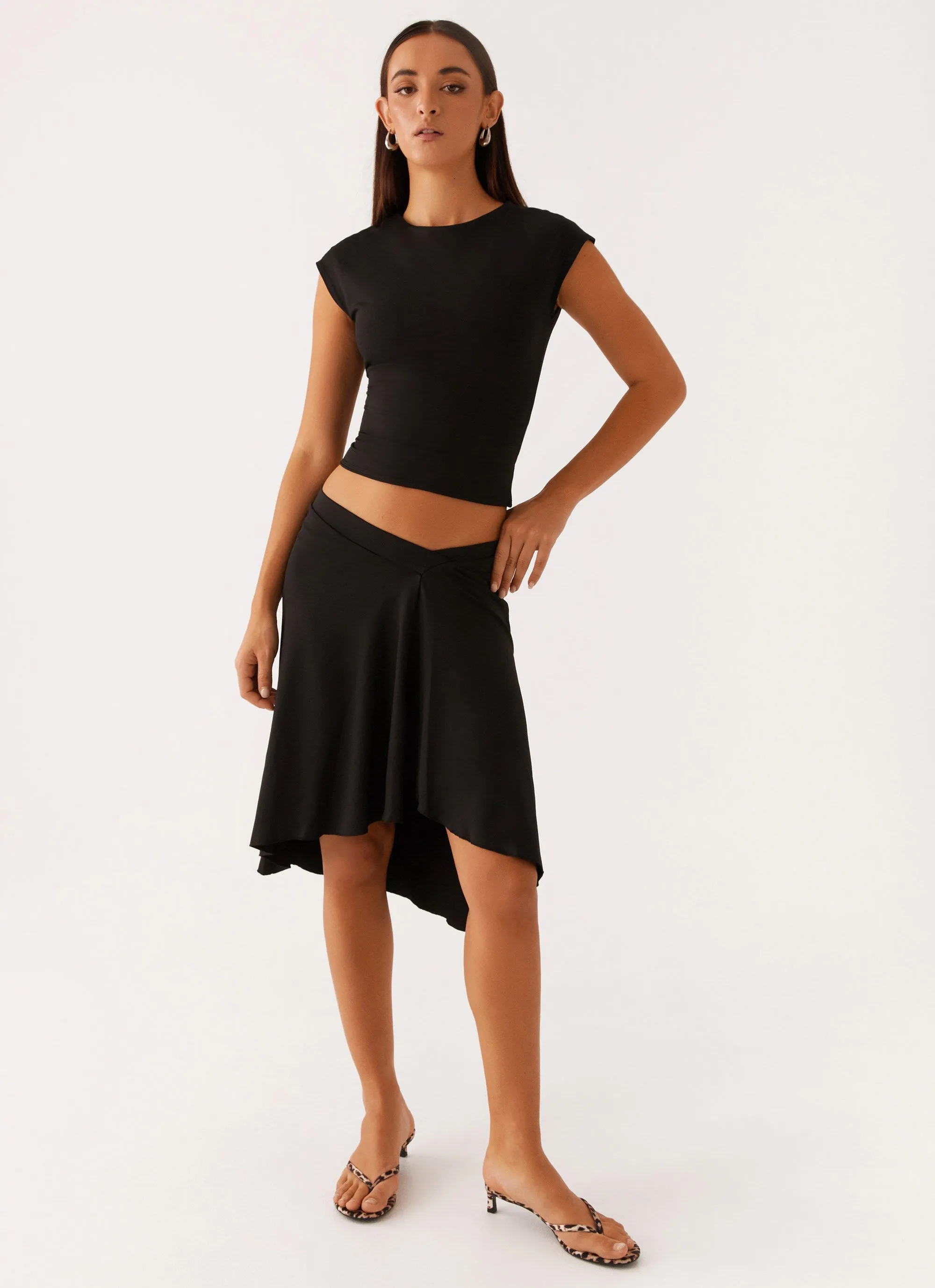 She's A Lady Midi Skirt - Black