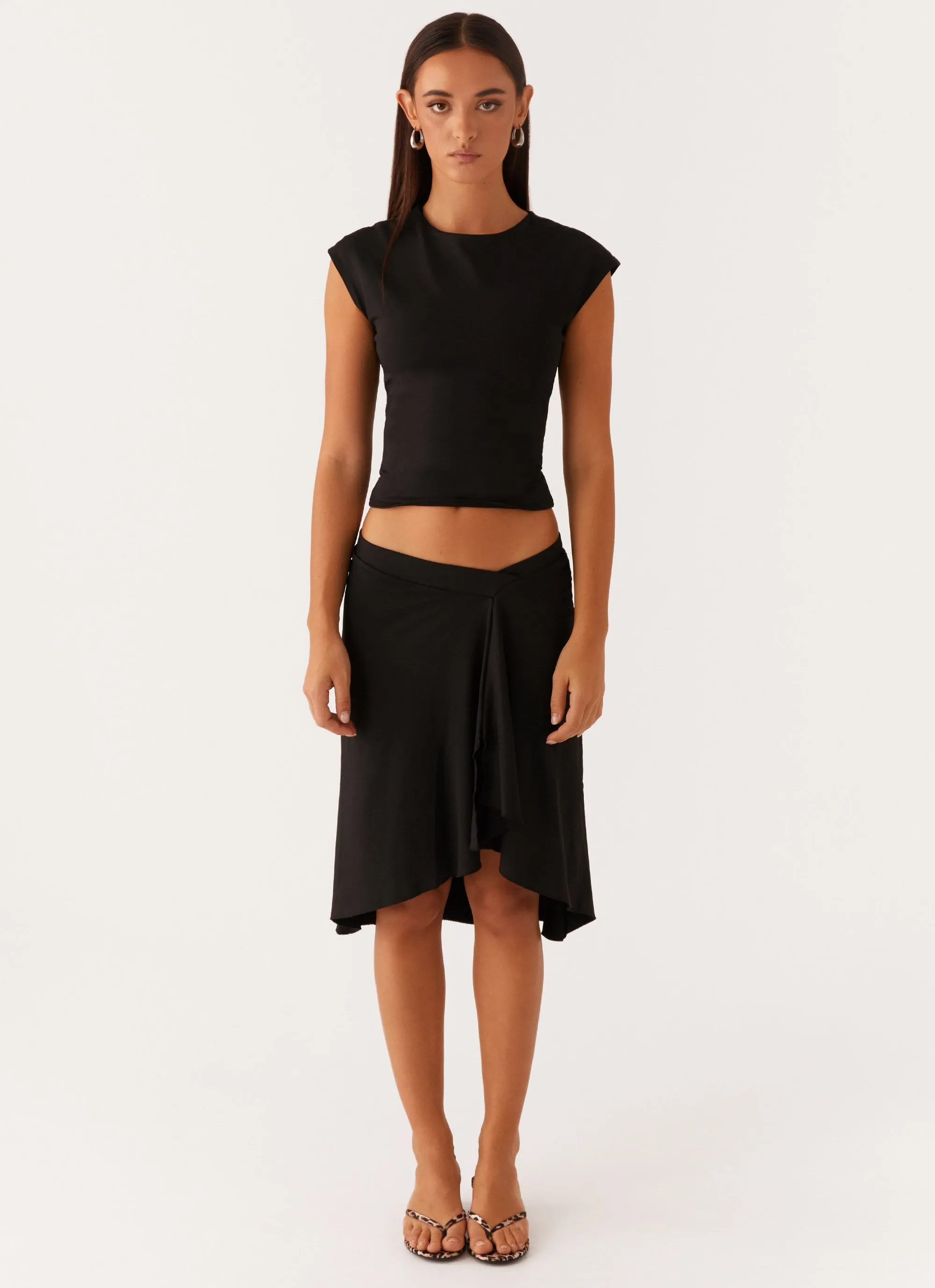 She's A Lady Midi Skirt - Black