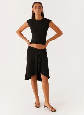 She's A Lady Midi Skirt - Black