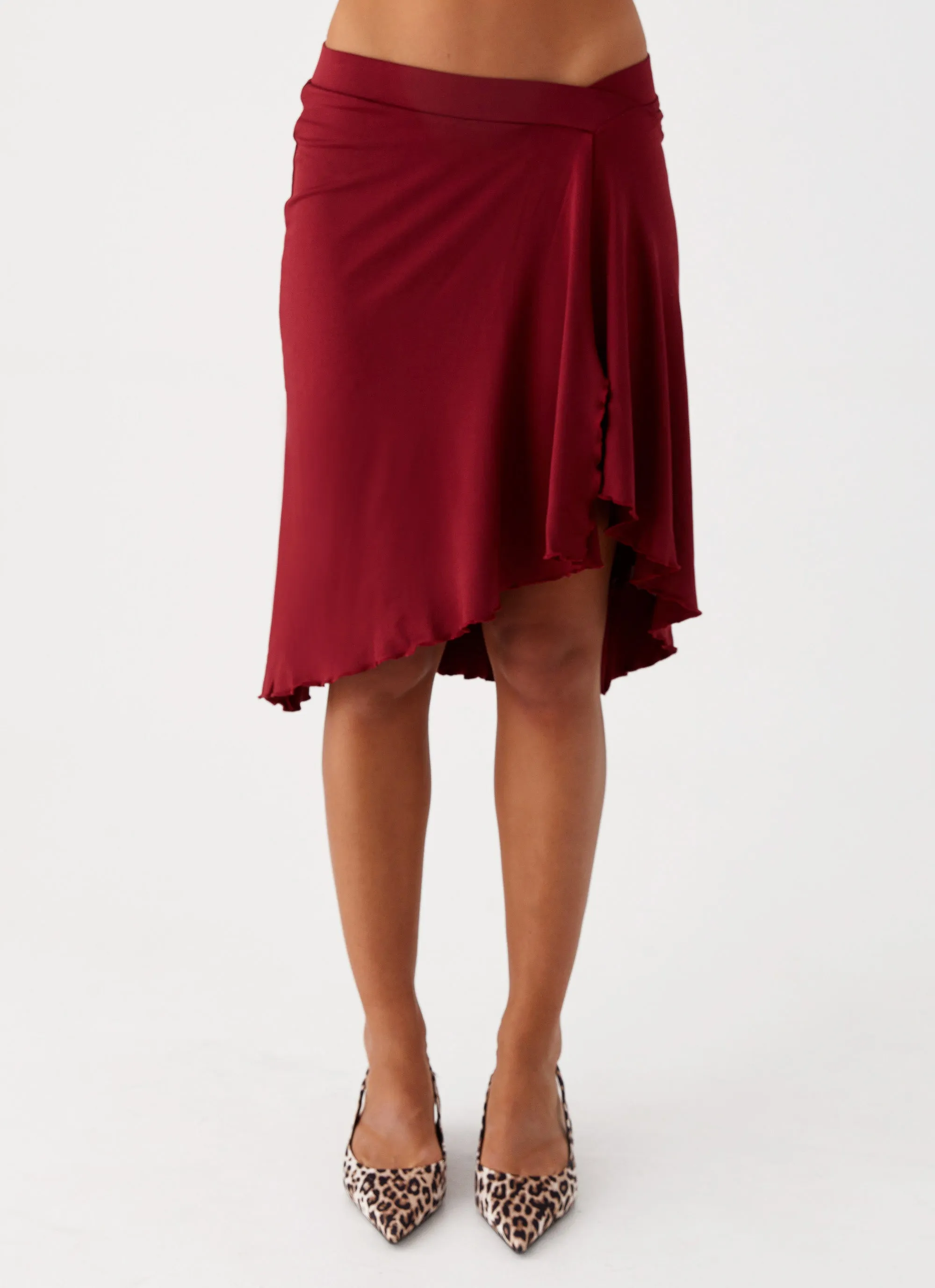 She's A Lady Midi Skirt - Red